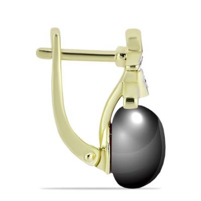 GOLD PLATED FINISH WITH NATURAL BLACK FRESHWATER PEARL GEMSTONE EARRINGS – B2B SUPPLIER | JEWELPIN